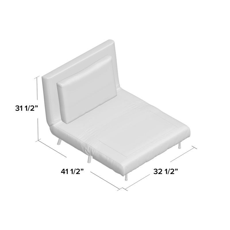 Brayden Studio® 41.5'' Wide Faux Leather Futon Chair & Reviews Wayfair